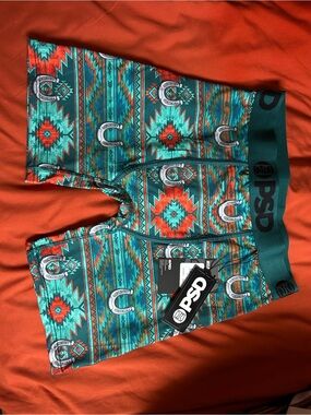 PSD Men’s Teal and Orange Aztec Boxer Briefs